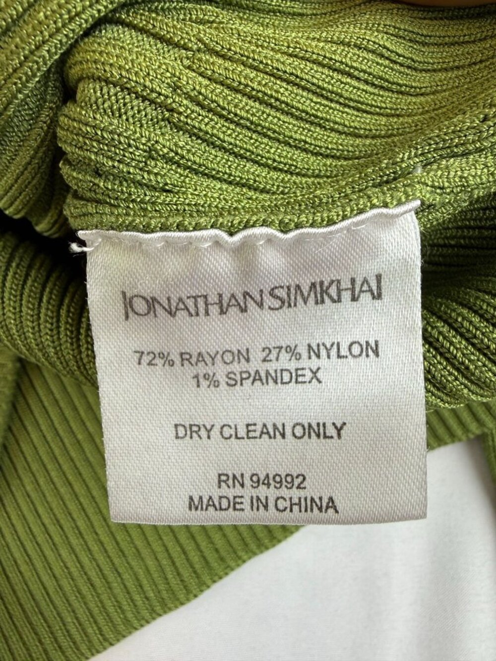 SIMKHAI Women’s Ailany Ribbed-knit Cardigan in Green Size Large - Picture 8 of 10